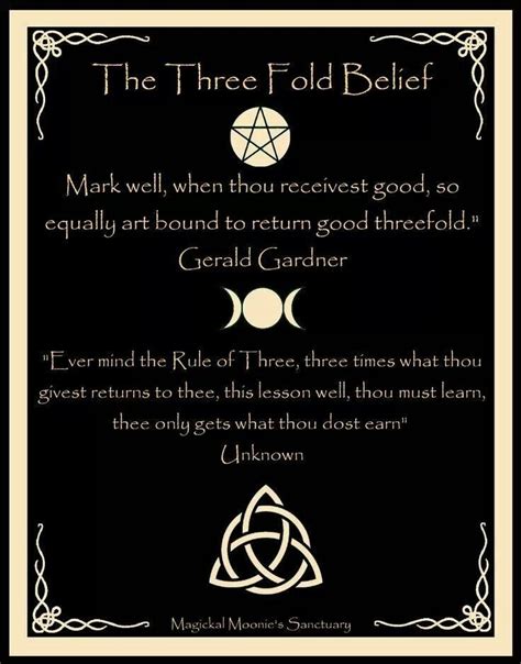 Wiccan threefold rule infographics